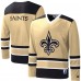 Футболка с длинным рукавом New Orleans Saints Starter Gold Cross-Check V-Neck