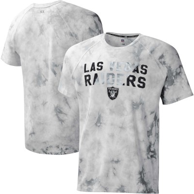 Галстук Футболка Las Vegas Raiders MSX by Michael Strahan Resolution-Dye Raglan - Gray