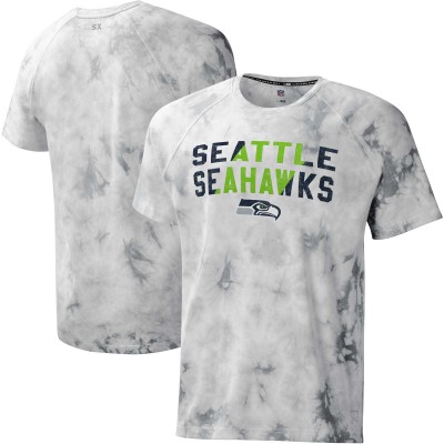 Футболка Seattle Seahawks MSX by Michael Strahan Resolution Tie-Dye Raglan - Gray
