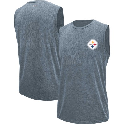 Pittsburgh Steelers MSX by Michael Strahan Gray Warm Up Sleeveless T-Shirt