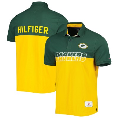 Поло Green Bay Packers Tommy Hilfiger Color Block - Gold/Green