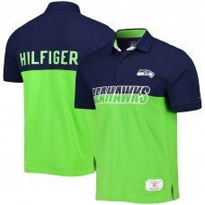 Поло Seattle Seahawks Tommy Hilfiger Color Block - Neon Green/College Navy
