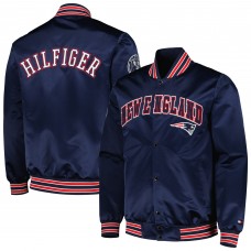 New England Patriots Tommy Hilfiger Navy Elliot Varsity Full-Snap Jacket
