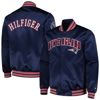New England Patriots Tommy Hilfiger Navy Elliot Varsity Full-Snap Jacket
