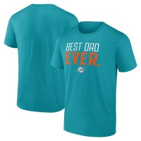 Miami Dolphins Aqua Best Dad Ever Team T-Shirt