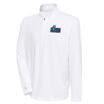 Кофта с длинным рукавом на короткой молнии Super Bowl LVII Antigua Tribute- White