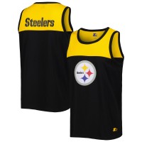 Pittsburgh Steelers Starter Black/Gold Logo Touchdown Fashion Tank Top