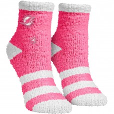 Miami Dolphins Rock Em Socks Fuzzy Crew Socks - Pink