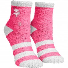 Minnesota Vikings Rock Em Socks Fuzzy Crew Socks - Pink