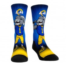Los Angeles Rams Rock Em Socks Mascot Pump Up Crew Socks