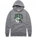New York Jets Homage Gray Retro Helmet Raglan Pullover Tri-Blend Hoodie