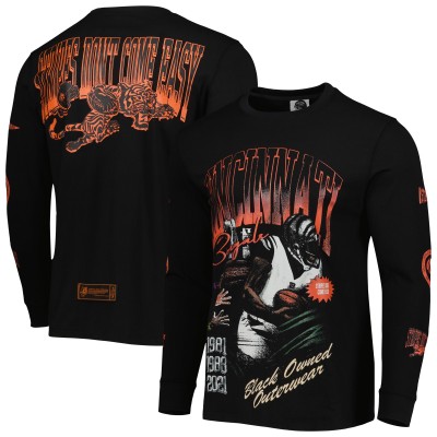 Футболка с длинным рукавом Cincinnati Bengals x BlaCkOWned Unisex Stripes Don't Come Easy - Black