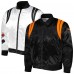 Кофта на молнии Cincinnati Bengals x BlaCkOWned Stripes Don't Come Easy Reversible Satin Bomber - Black/White