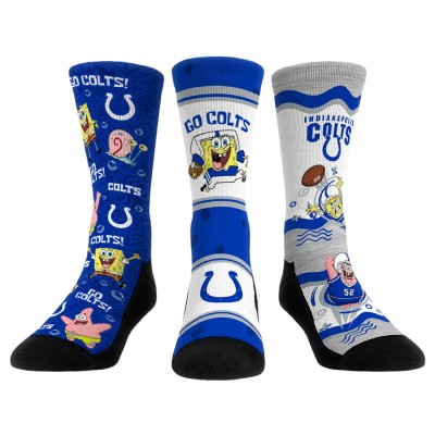 Три пары носков Indianapolis Colts Rock Em Socks Unisex NFL x Nickelodeon Spongebob Squarepants