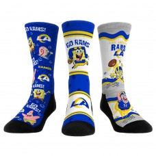 Три пары носков Los Angeles Rams Rock Em Unisex NFL x Nickelodeon Spongebob Squarepants