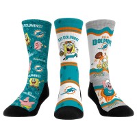 Три пары носков Miami Dolphins Rock Em Socks Unisex NFL x Nickelodeon Spongebob Squarepants