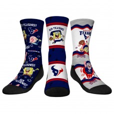 Три пары носков Houston Texans Rock Em Socks Youth NFL x Nickelodeon Spongebob Squarepants Set