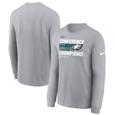 Футболка с длинным рукавом Philadelphia Eagles Nike 2022 NFC Champions Locker Room Trophy Collection - Gray
