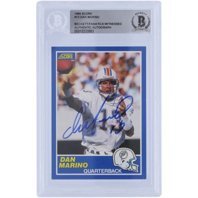Dan Marino Miami Dolphins Autographed 1989 Score #13 Beckett Fanatics Witnessed Authenticated Card