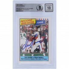 Dan Marino Miami Dolphins Autographed 1987 Topps #6 Beckett Fanatics Witnessed Authenticated 10 Card