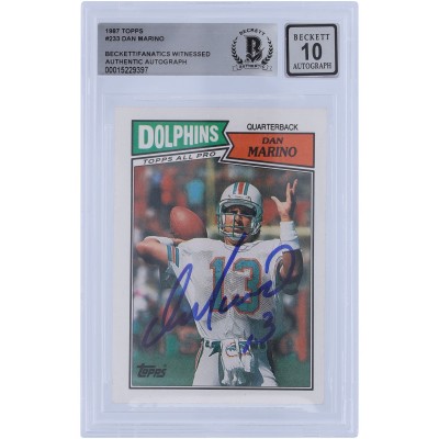 Dan Marino Miami Dolphins Autographed 1987 Topps #233 Beckett Fanatics Witnessed Authenticated 10 Card