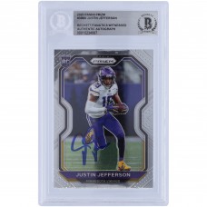 Justin Jefferson Minnesota Vikings Autographed 2020 Panini Prizm #398 Beckett Fanatics Witnessed Authenticated Rookie Card
