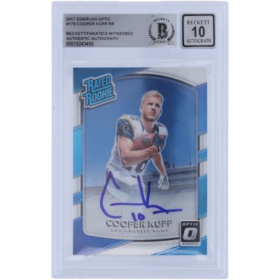 Cooper Kupp Los Angeles Rams Autographed 2017 Panini Donruss Optic Rated Rookie #179 Beckett Fanatics Witnessed Authenticated 10 Rookie Card
