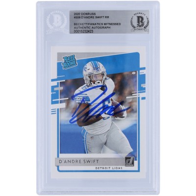 DAndre Swift Detroit Lions Autographed 2020 Panini Donruss Rated Rookie #309 Beckett Fanatics Witnessed Authenticated Rookie Card