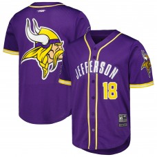 Футболка Justin Jefferson Minnesota Vikings Pro Standard Mesh Baseball Button-Up - Purple