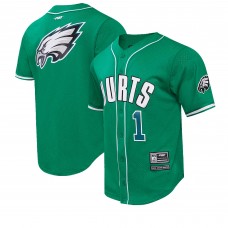 Рубашка с коротким рукавом Jalen Hurts Philadelphia Eagles Pro Standard Mesh Baseball - Kelly Green