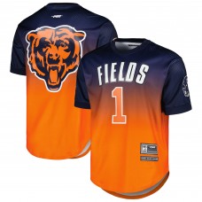 Футболка Justin Fields Chicago Bears Pro Standard Player Name & Number Ombre Mesh - Navy