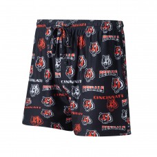 Cincinnati Bengals Concepts Sport Breakthrough Jam Allover Print Knit Shorts - Black