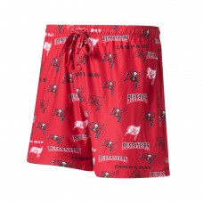 Tampa Bay Buccaneers Concepts Sport Breakthrough Jam Allover Print Knit Shorts - Red