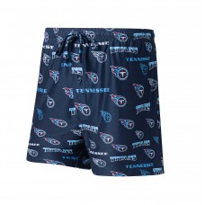 Tennessee Titans Concepts Sport Breakthrough Jam Allover Print Knit Shorts - Navy