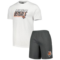 Пижама футболка + шорты Cincinnati Bengals Concepts Sport Downfield - Charcoal/White