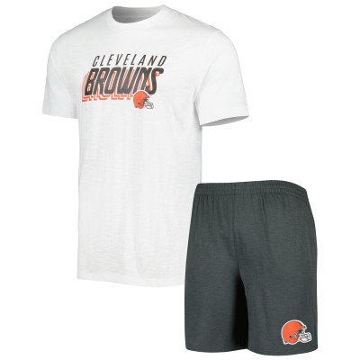 Пижама футболка + шорты Cleveland Browns Concepts Sport Downfield - Charcoal/White