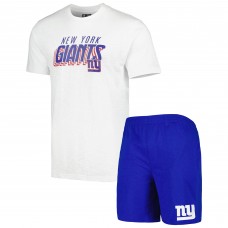 Пижама футболка + шорты New York Giants Concepts Sport Downfield - Royal/White