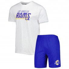 Пижама футболка + шорты Los Angeles Rams Concepts Sport Downfield - Royal/White