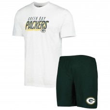 Green Bay Packers Concepts Sport Downfield T-Shirt & Shorts Sleep Set - Green/White
