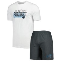 Пижама футболка + шорты Carolina Panthers Concepts Sport Downfield - Charcoal/White
