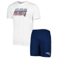 Пижама футболка + шорты New England Patriots Concepts Sport Downfield - Navy/White