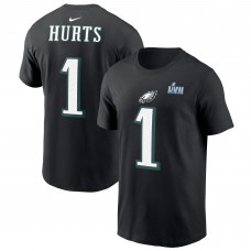 Jalen Hurts Philadelphia Eagles Nike Super Bowl LVII Name & Number T-Shirt - Black