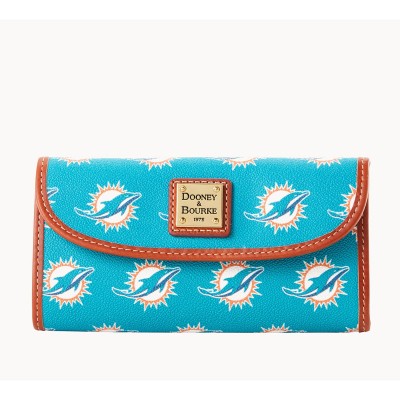 WoMiami Dolphins Dooney & Bourke Team Color Continental Clutch