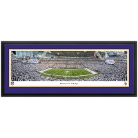 Minnesota Vikings 18 x 44 Whiteout Game Double Mat Deluxe Frame Panoramic