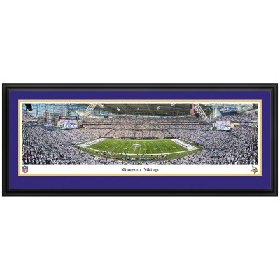 Minnesota Vikings 18 x 44 Whiteout Game Double Mat Deluxe Frame Panoramic