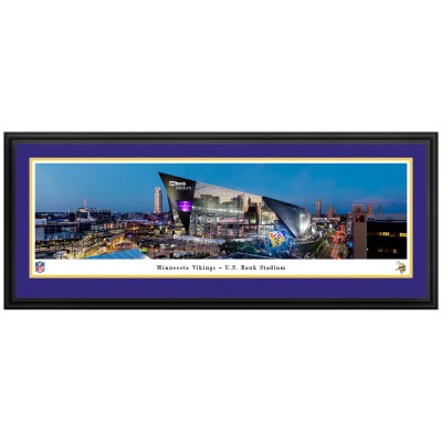 Minnesota Vikings 18 x 44 US Bank Stadium Double Mat Deluxe Frame Panoramic