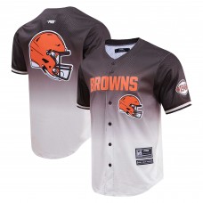 Cleveland Browns Pro Standard Ombre Mesh Button-Up Shirt - Brown/Cream