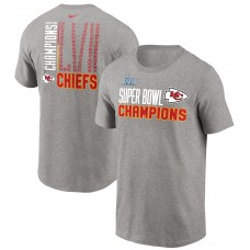 Футболка Kansas City Chiefs Nike Super Bowl LVII Champions Roster - Heather Gray