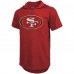 Футболка с капюшоном Brock Purdy San Francisco 49ers Majestic Threads Player Name & Number Tri-Blend Short Sleeve - Scarlet