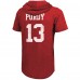 Футболка с капюшоном Brock Purdy San Francisco 49ers Majestic Threads Player Name & Number Tri-Blend Short Sleeve - Scarlet